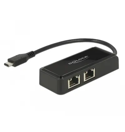 Adattatore USB Type-C - 2x Gigabit LAN 10/100/1000 Mbps